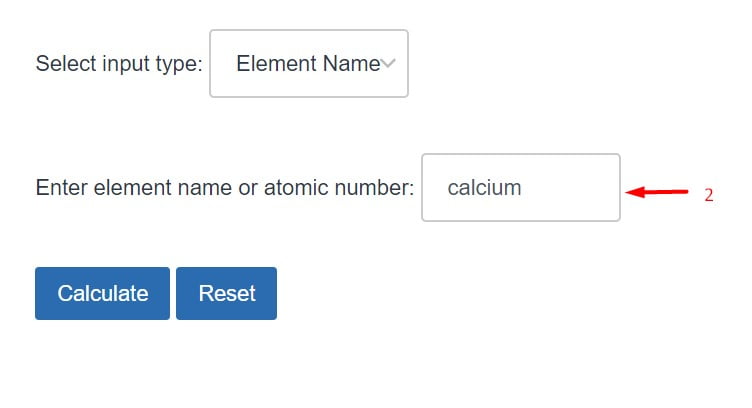 Enter element name or atomic number